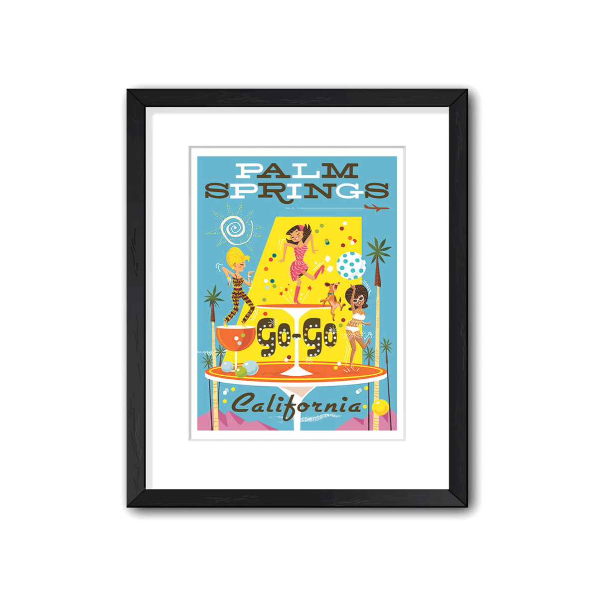 Print: Go Go Girls 8" x 10" (Framed) - Just Fabulous Palm Springs