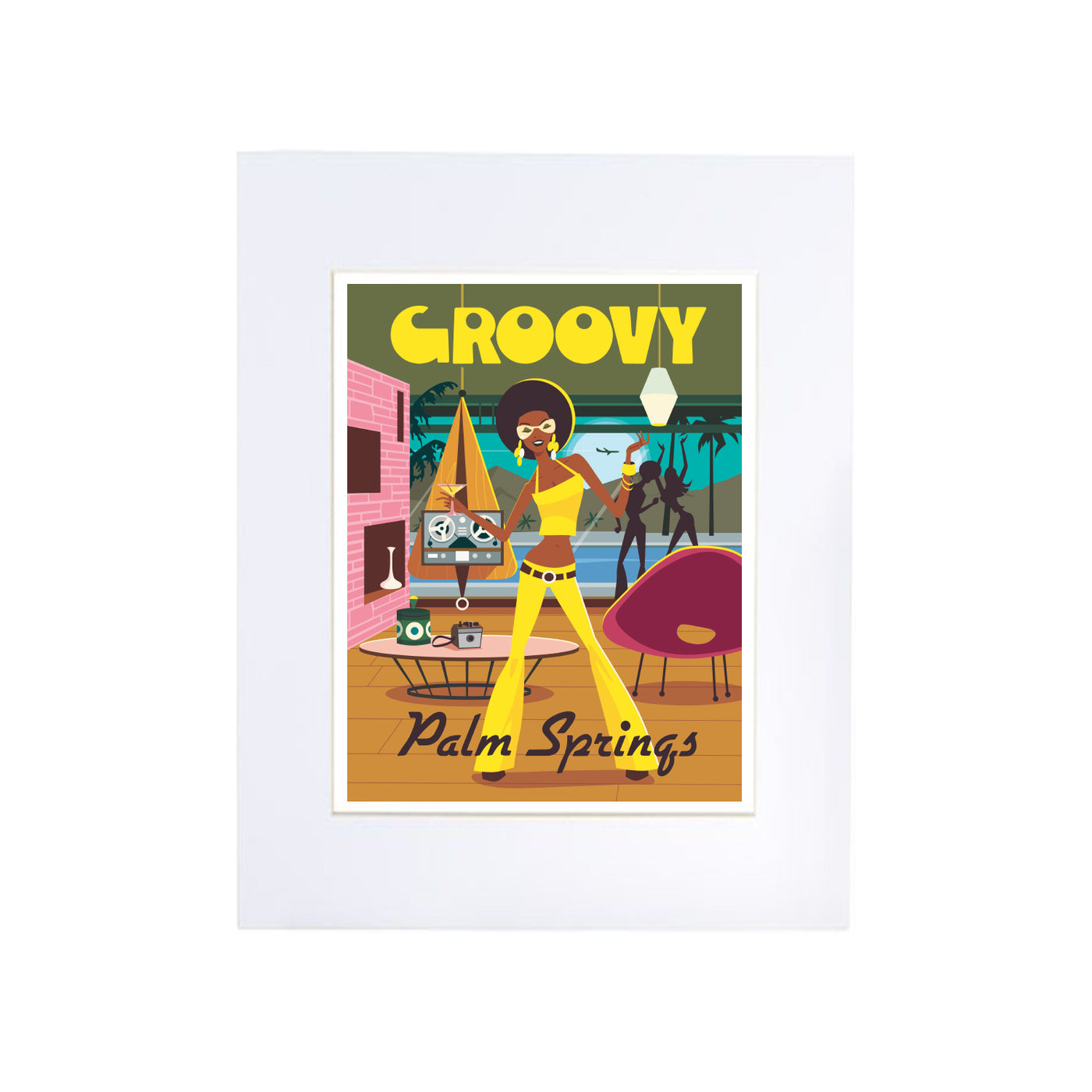 Palm Springs Groovy Gal Print 13" x 19" (Unframed)
