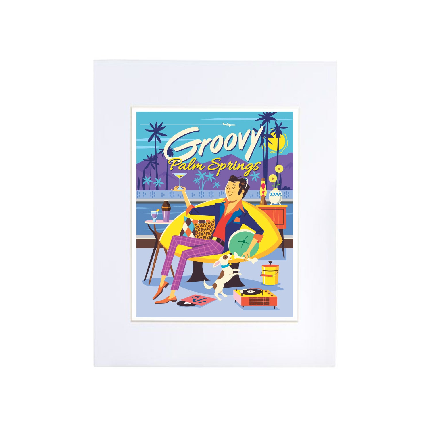 Print: Groovy Guy Blue 8" x 10" (Unframed) - Just Fabulous Palm Springs