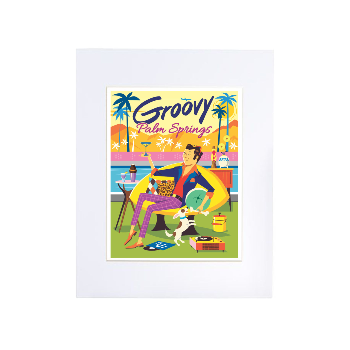 Palm Springs Groovy Guy Yellow Print 8" x 10" (Unframed)