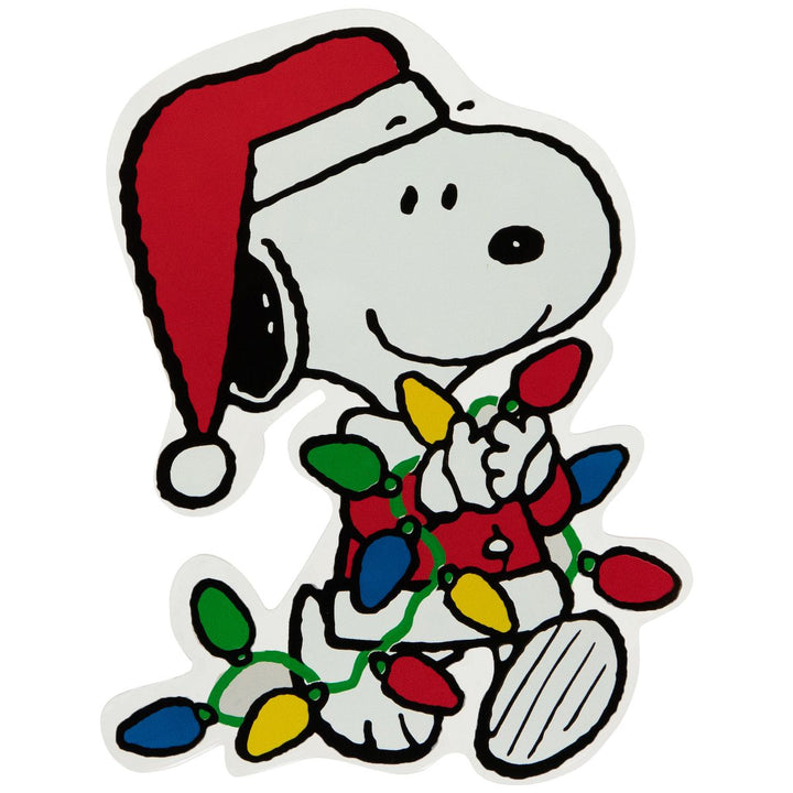 Peanuts© Two Sided Window Clings - Snoopy Holding Lights