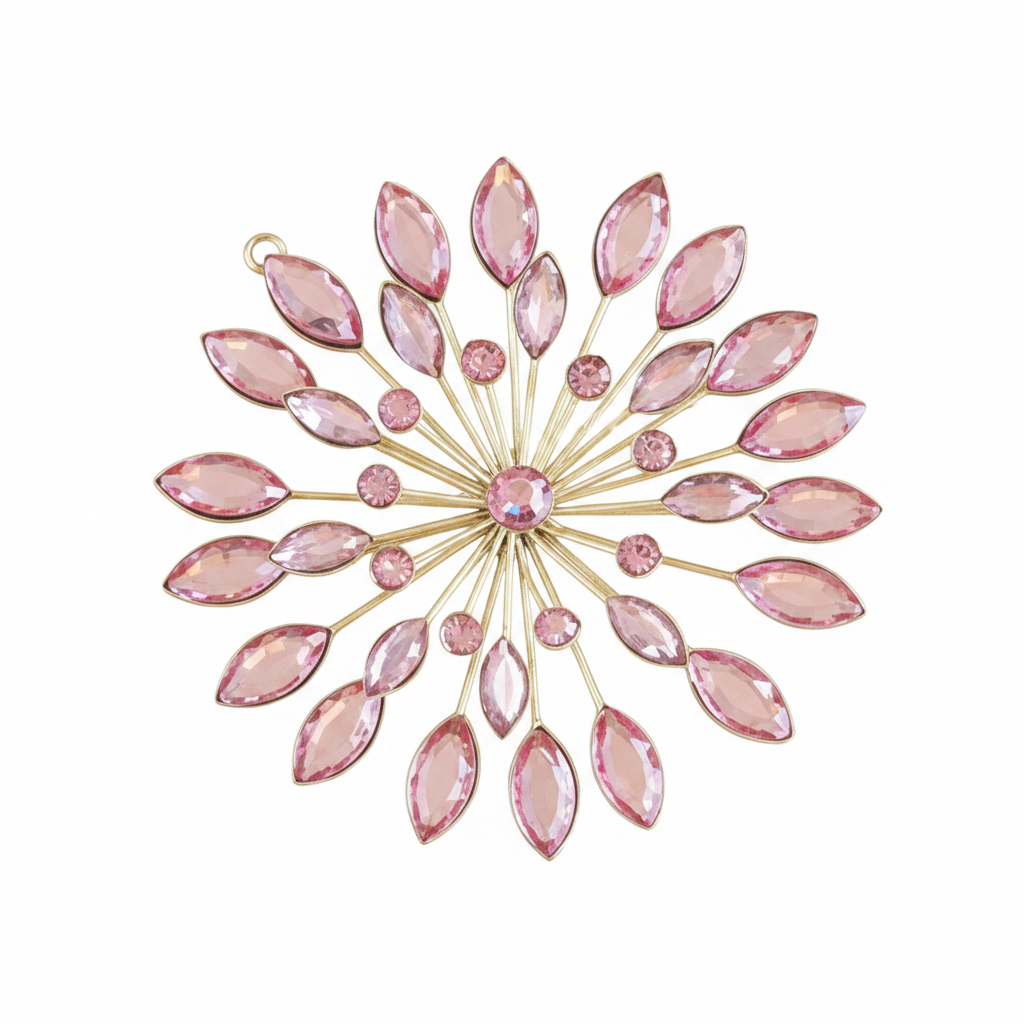 Gem Burst Ornament - Light Pink