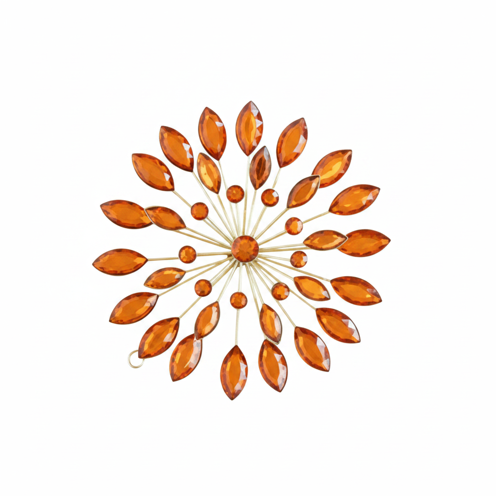 Gem Burst Ornament - Orange