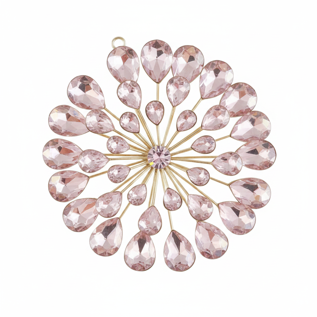 Gem Burst Ornament - Pale Pink