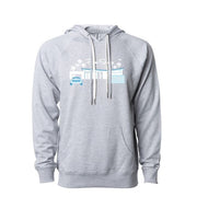 Twin Palms Hoodie - Athletic Heather/Teal - Just Fabulous Palm Springs