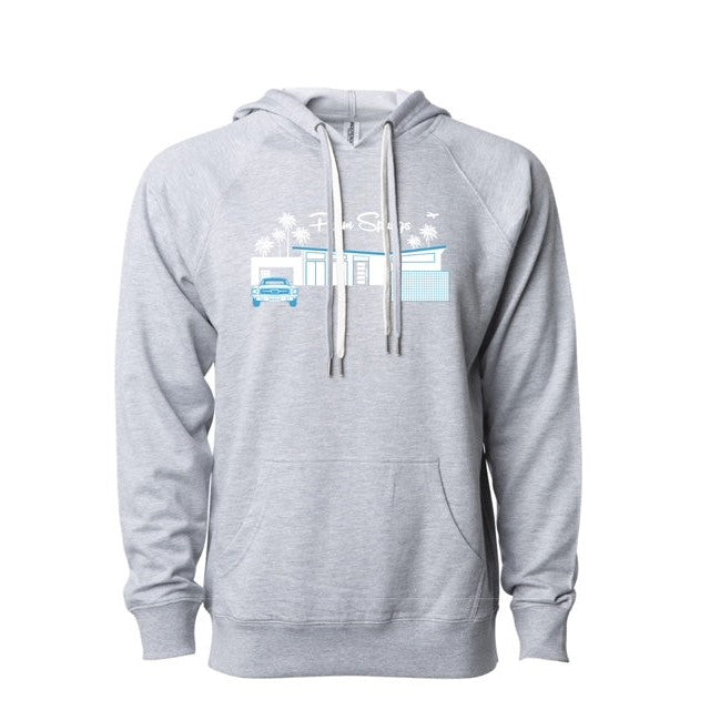 Twin Palms Hoodie - Athletic Heather/Teal - Just Fabulous Palm Springs
