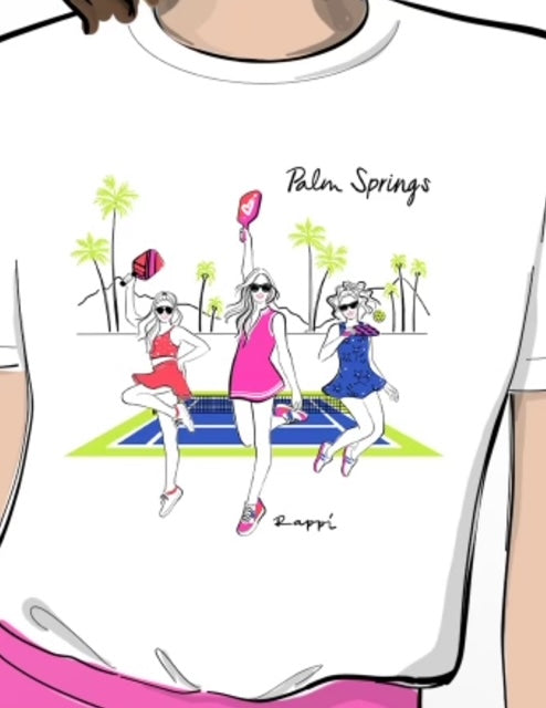 Pickleball Short Sleeve T-Shirt-White - Just Fabulous Palm Springs