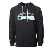 Twin Palms Hoodie - Black/Teal - Just Fabulous Palm Springs