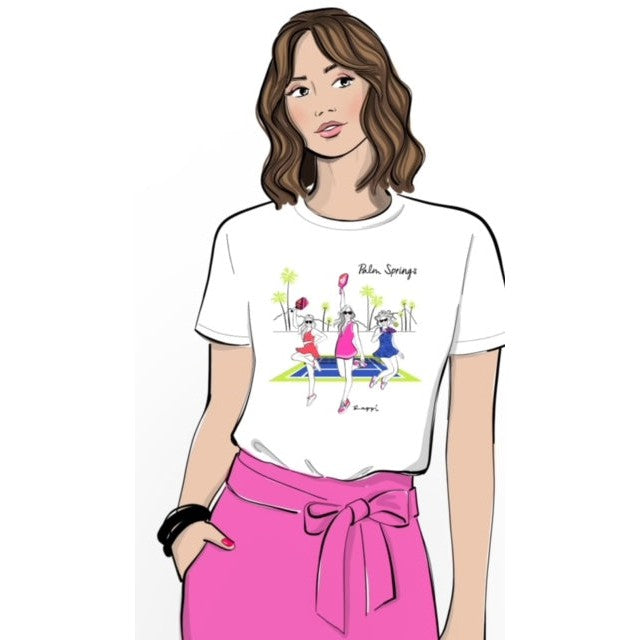 Pickleball Short Sleeve T-Shirt-White - Just Fabulous Palm Springs