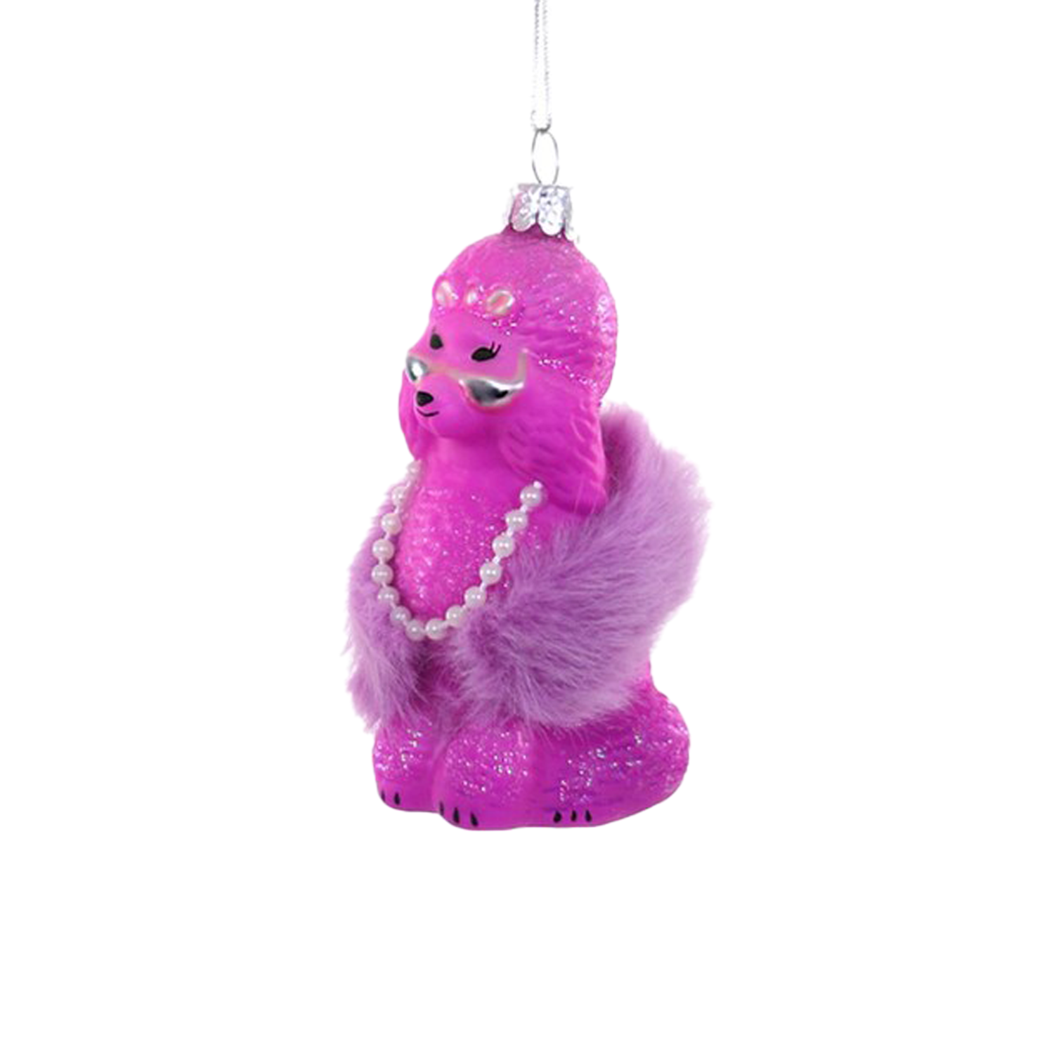 Glam Poodle Ornament - Hot Pink
