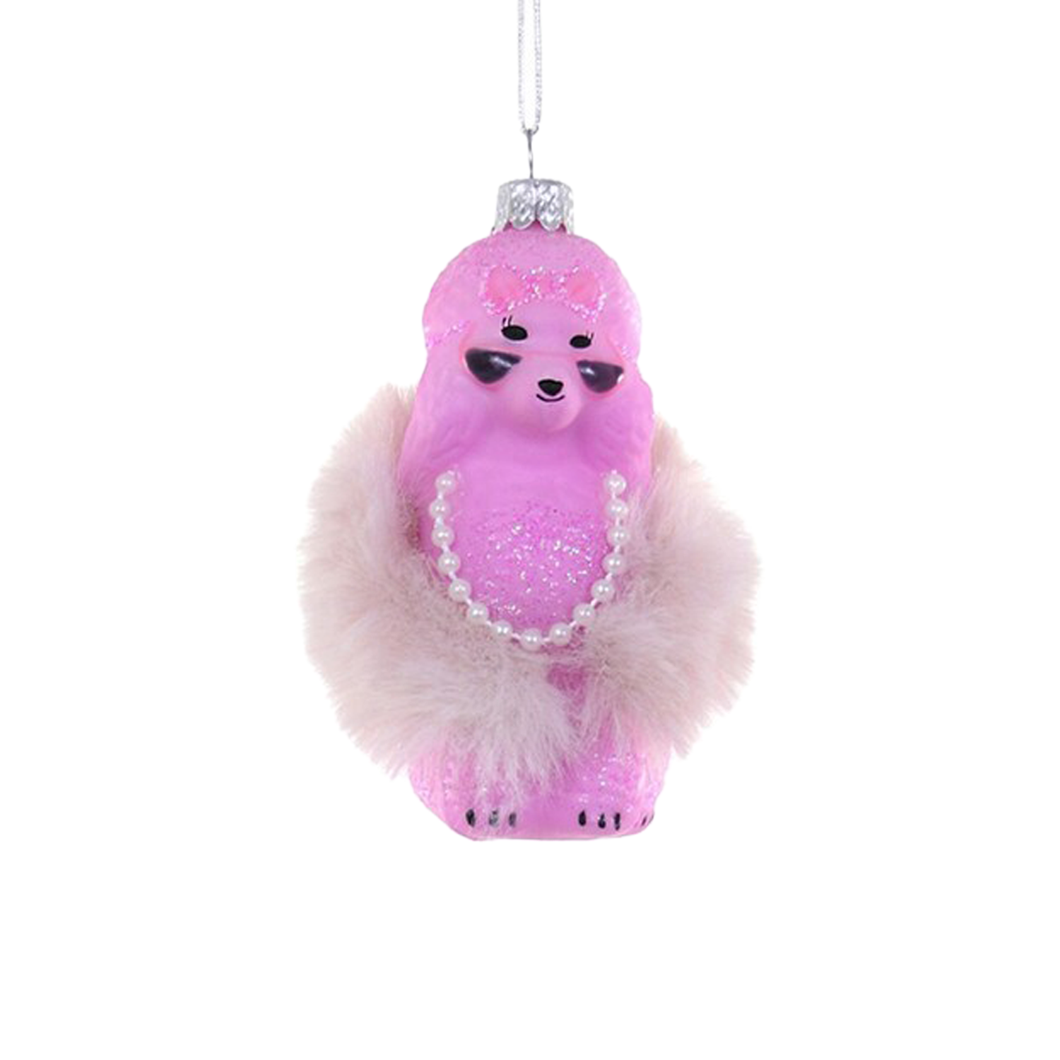 Glam Poodle Ornament - Pink