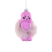 Glam Poodle Ornament - Pink