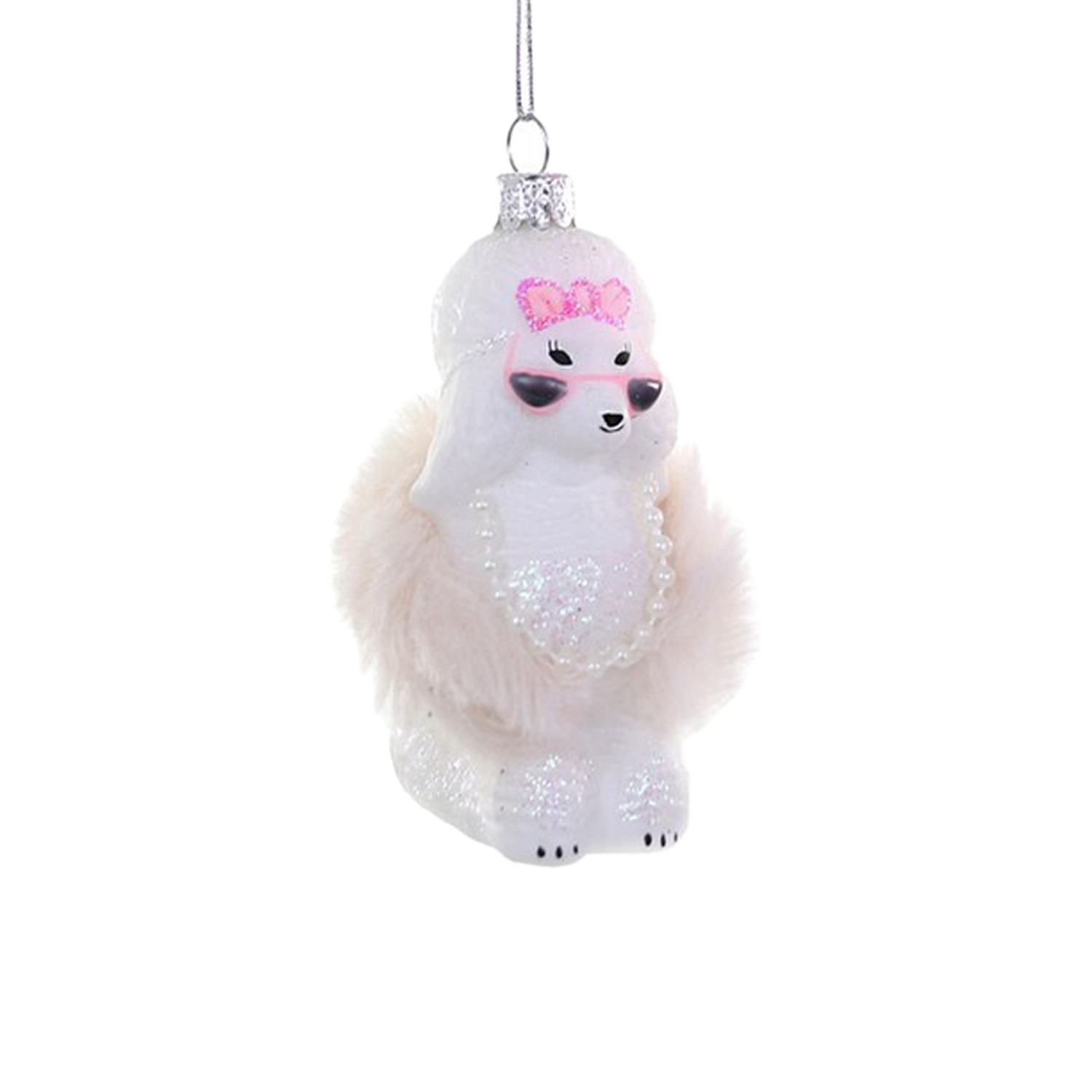 Glam Poodle Ornament - White