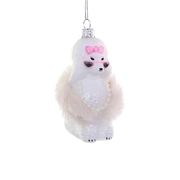 Glam Poodle Ornament - White