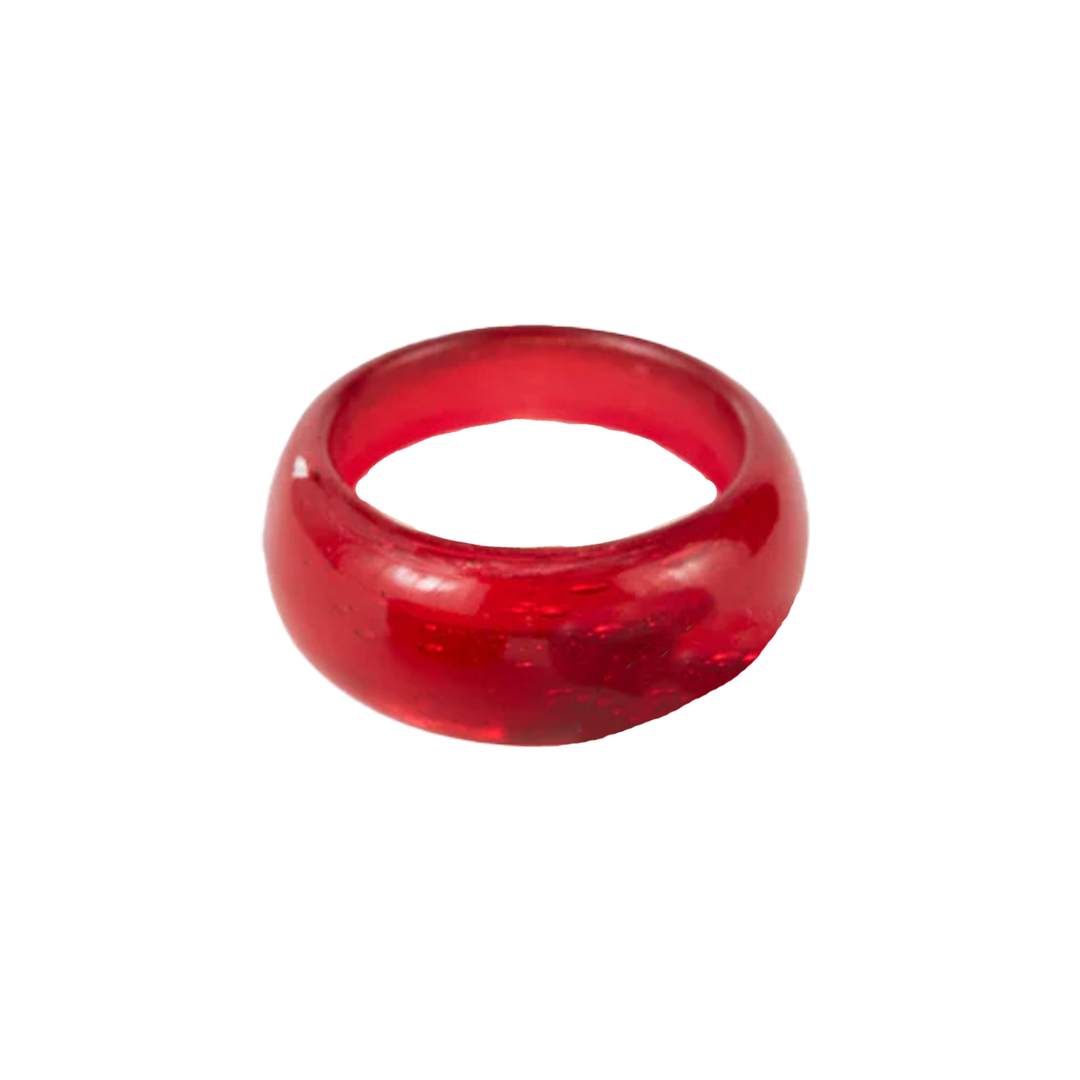 Bright Glass Napkin Ring - Red