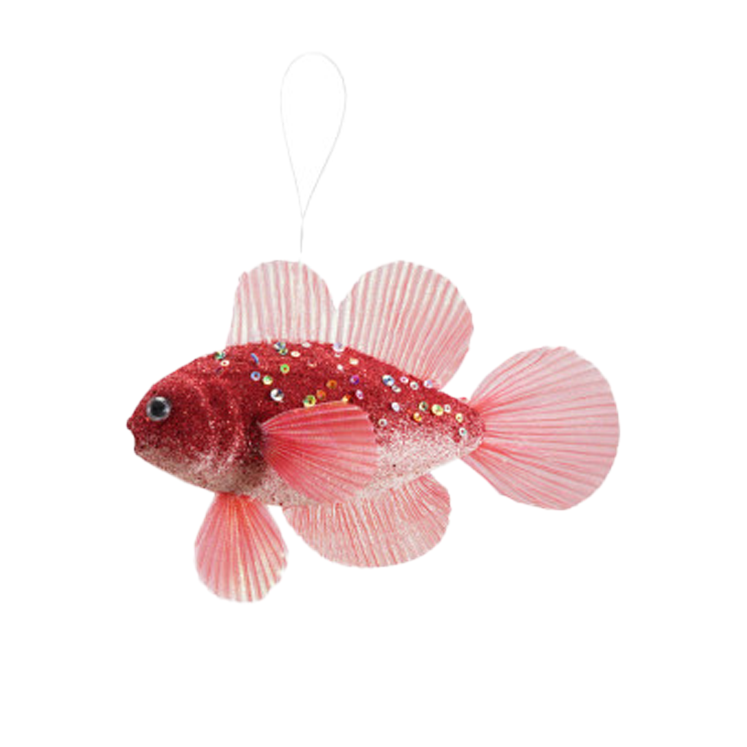 Glitter Fish Ornament - Red