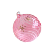 Gold Glint Swirl Ball Ornament - Blush Pink