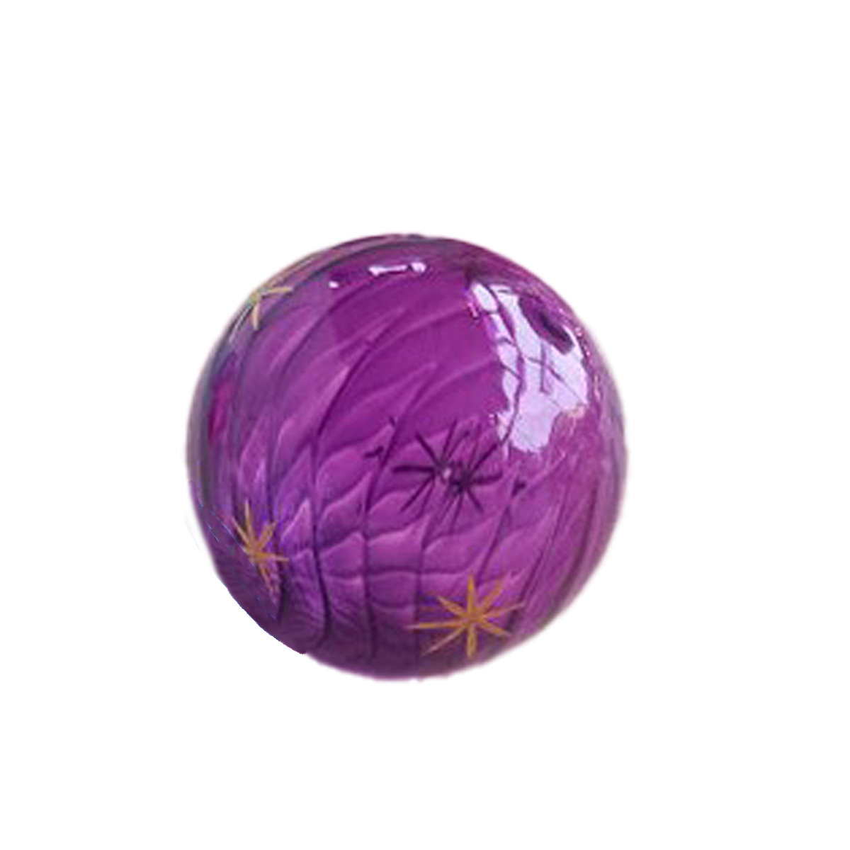 Gold Glint Swirl Ball Ornament - Deep Violet