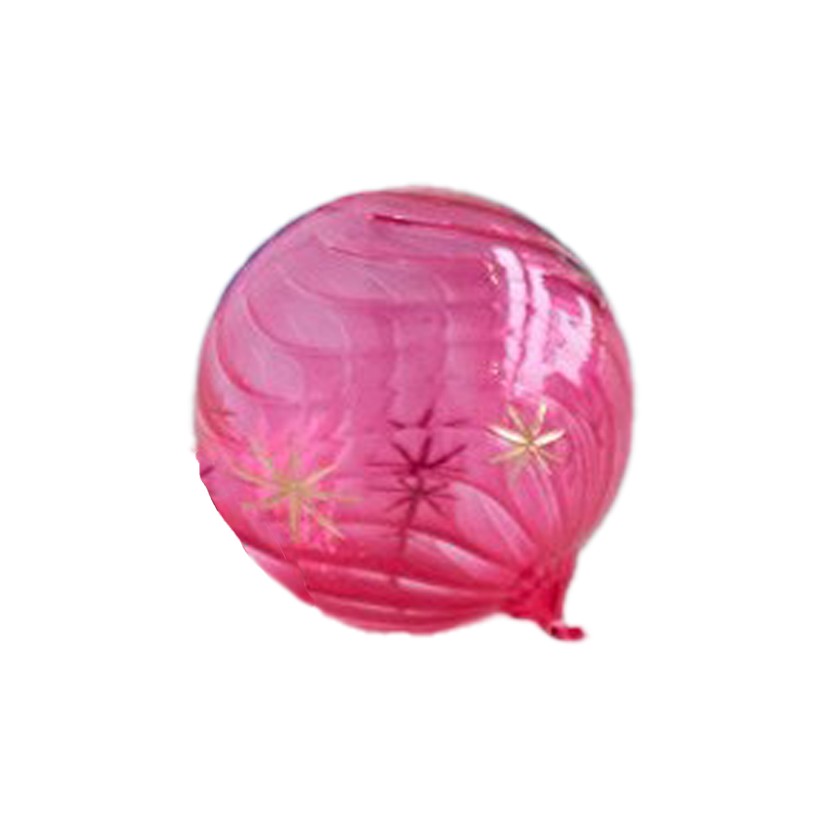 Gold Glint Swirl Ball Ornament - Rose Pink