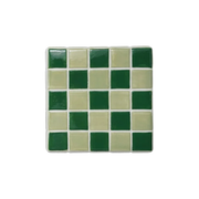 Stoneware Trivet With Checkered Pattern - Green - Just Fabulous Palm Springs