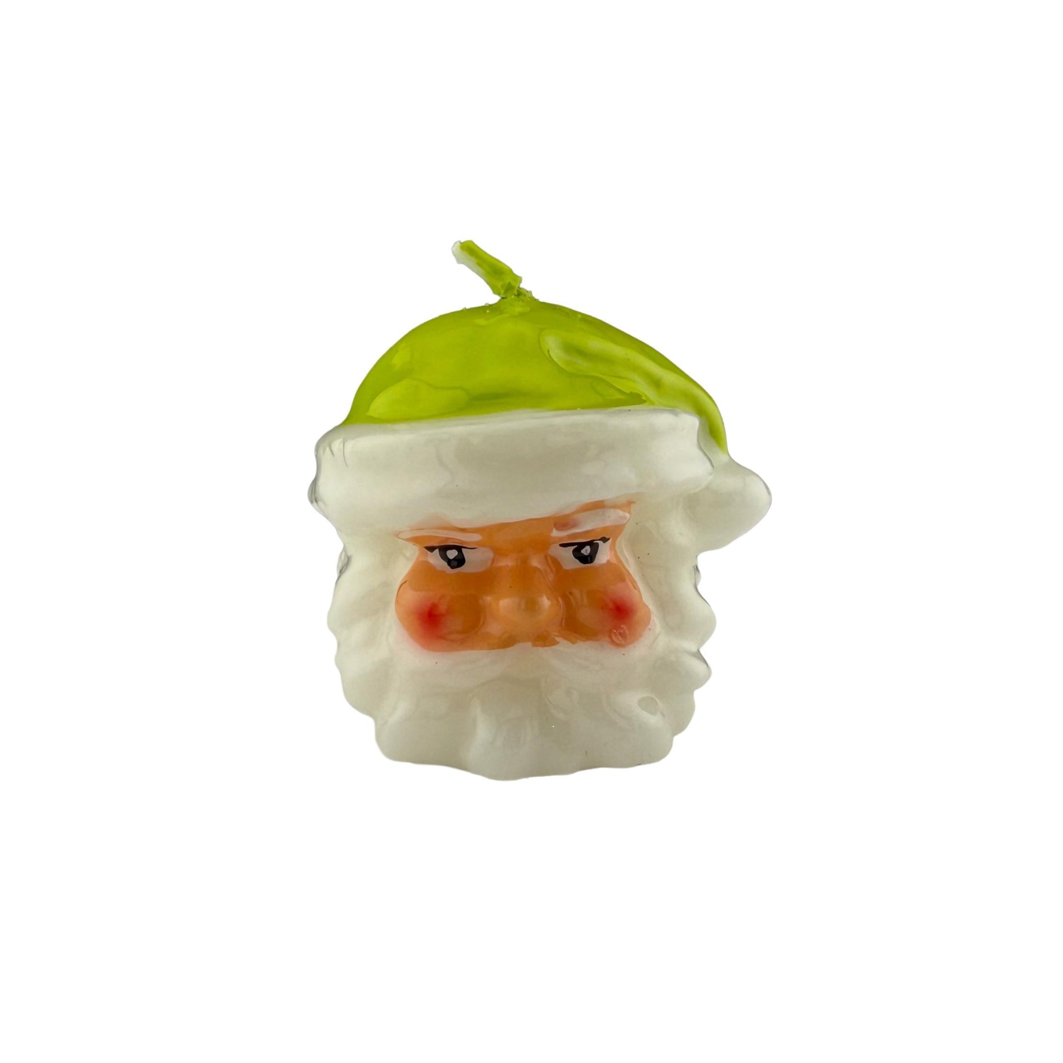 Santa Head Candle - Green