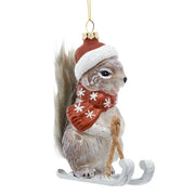 Squirrel With Hat & Scarf Ornament
