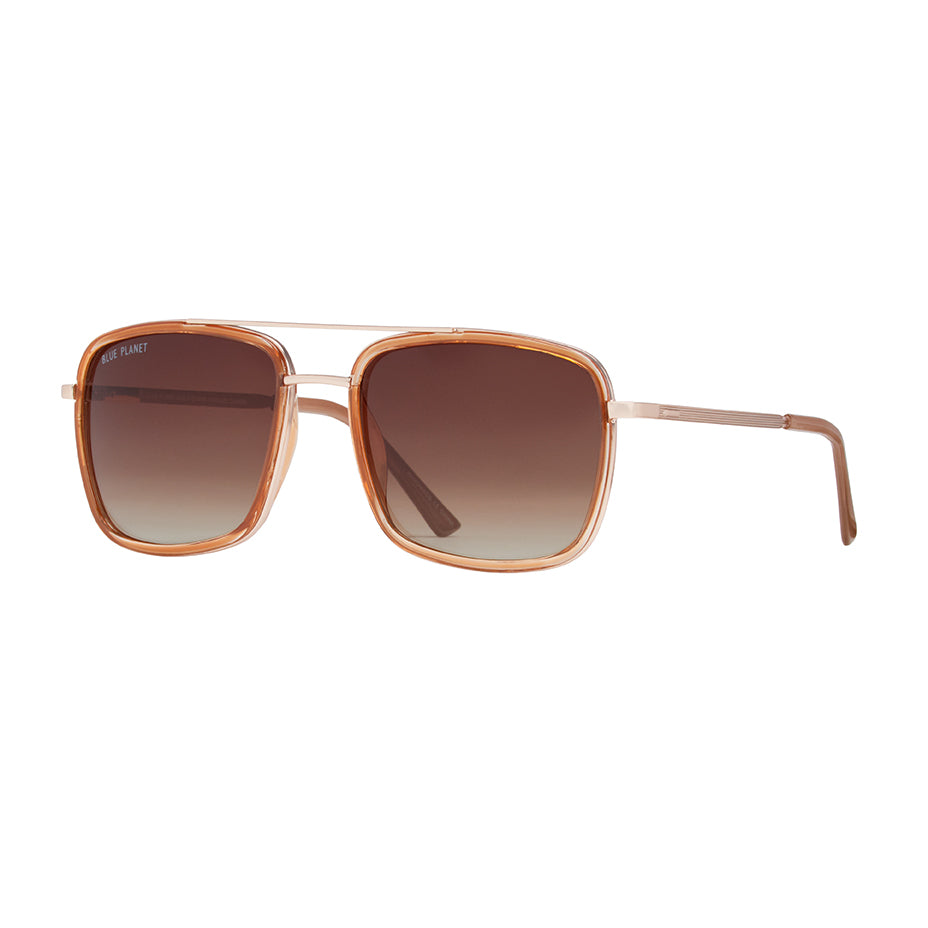 Holden Polarized Sunglasses - Milky Light Brown / Matte Gold