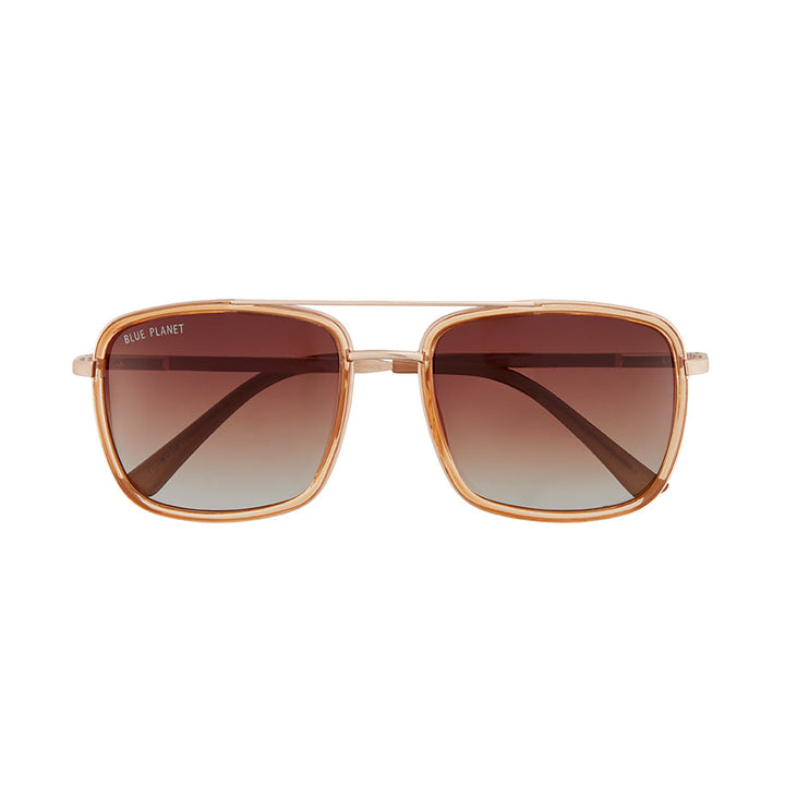 Holden Polarized Sunglasses - Milky Light Brown / Matte Gold