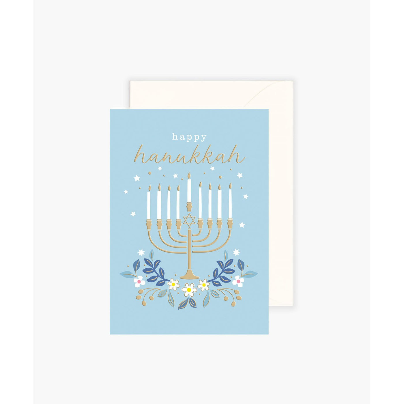 Blue Menorah Holiday Greeting Card