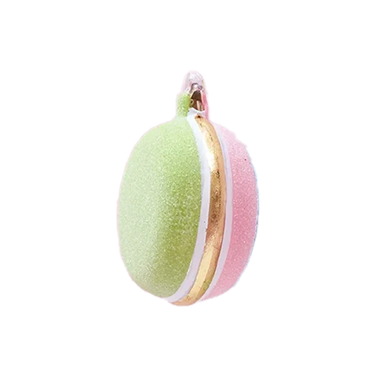 Half & Half Rainbow Macaron Ornament - Green & Pink