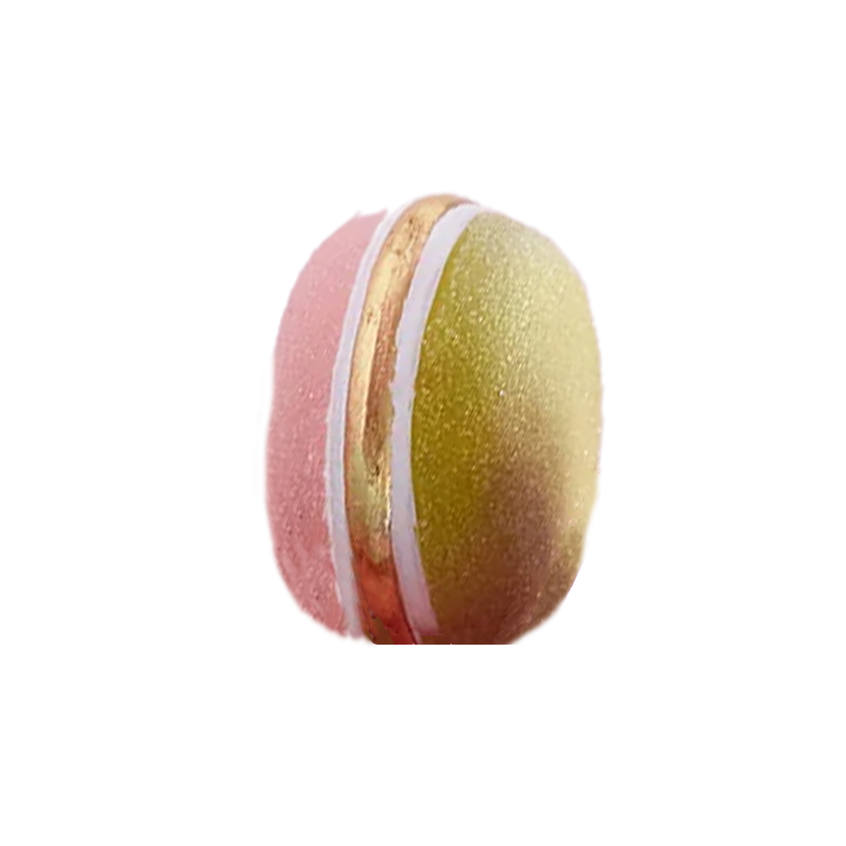 Half & Half Rainbow Macaron Ornament - Pale Coral & Green