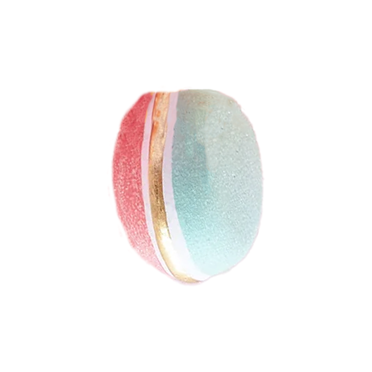 Half & Half Rainbow Macaron Ornament - Teal & Coral