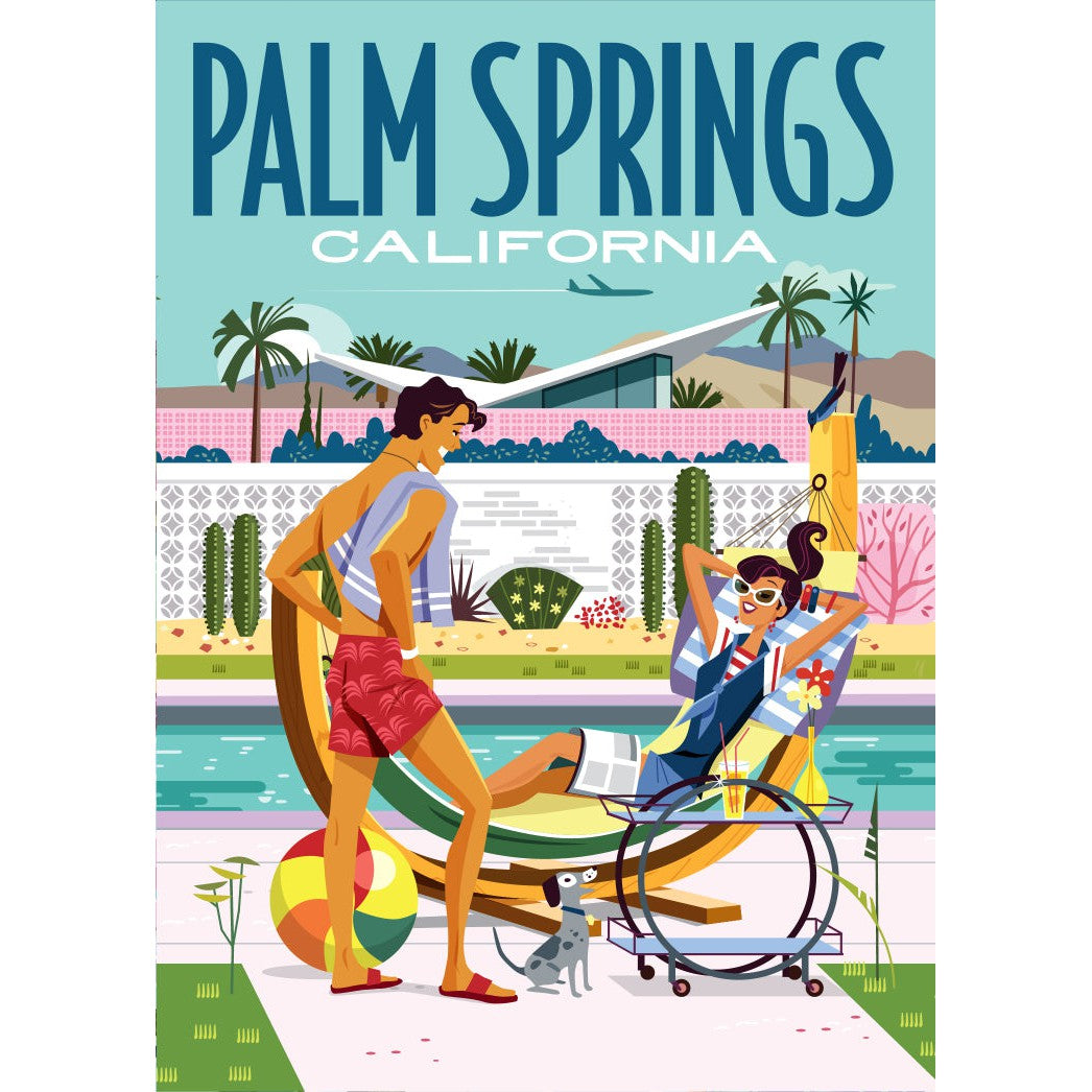 Magnet: Palm Springs Pool Hammock - Just Fabulous Palm Springs