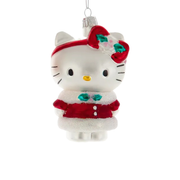 Hello Kitty Glass Ornament - Mrs Claus Suit