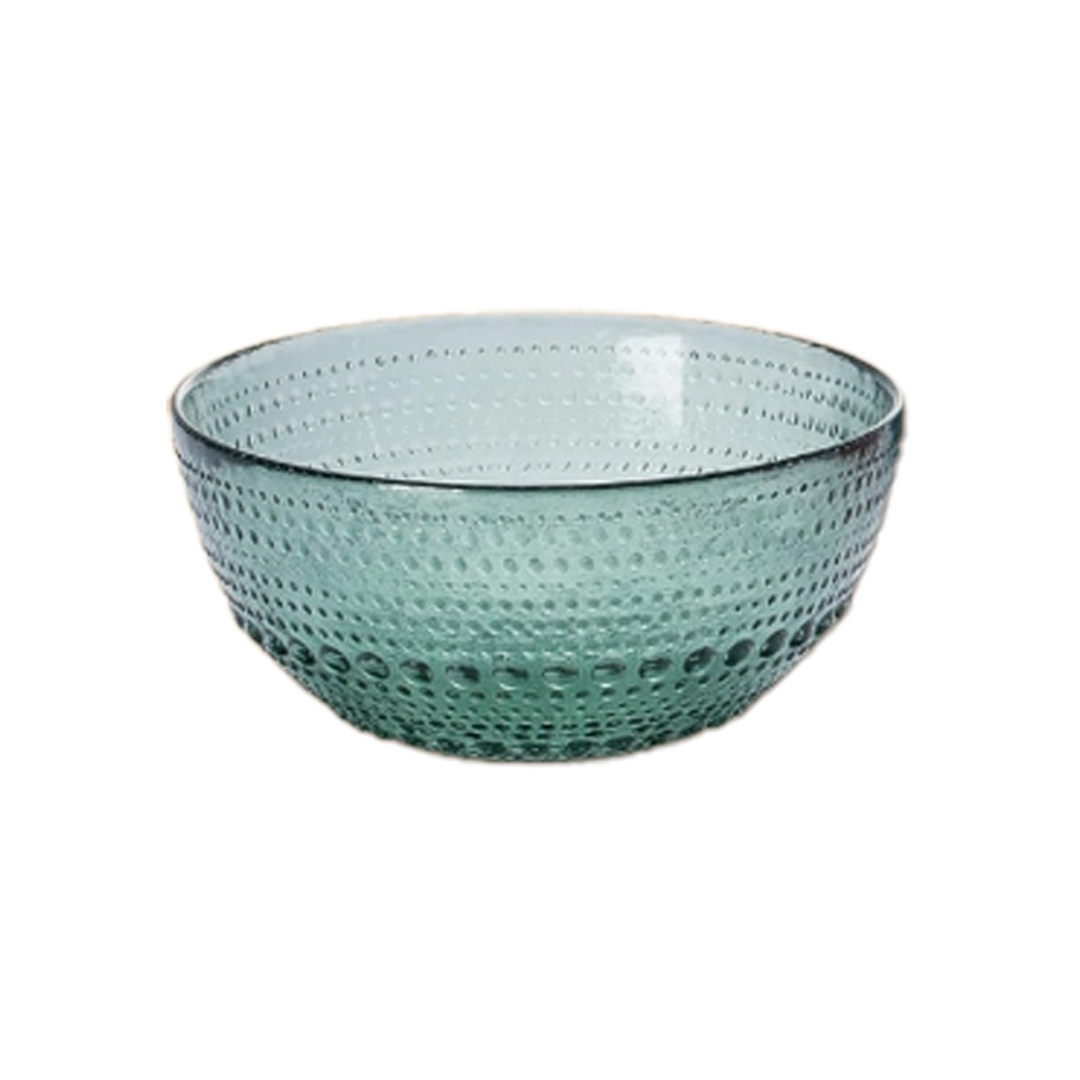 Hobnail Colored Glass Bowl - Teal