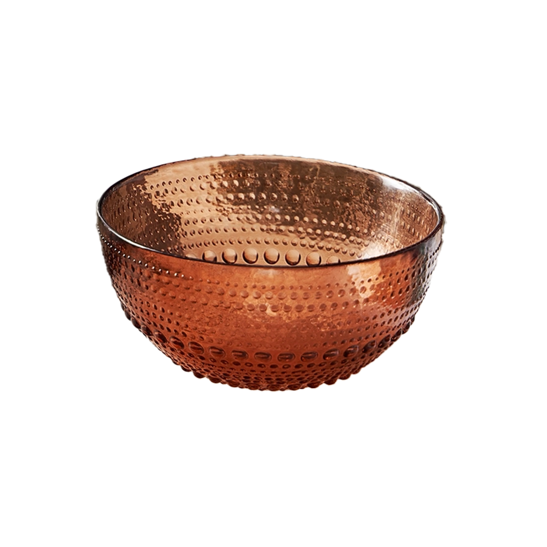 Hobnail Colored Glass Bowl - Rust