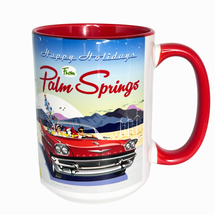15oz Mug: Palm Springs Holiday Caddie