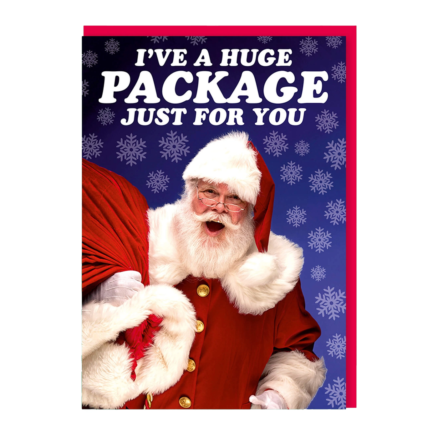 Huge Package Santa Holiday Card