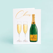 Champagne Bottle & Glasses Greeting Card