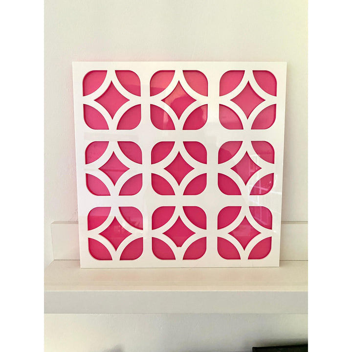 Breeze Block 12" Wall Sign - Hot Pink