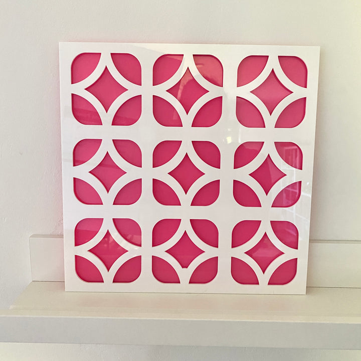 Breeze Block 12" Wall Sign - Hot Pink