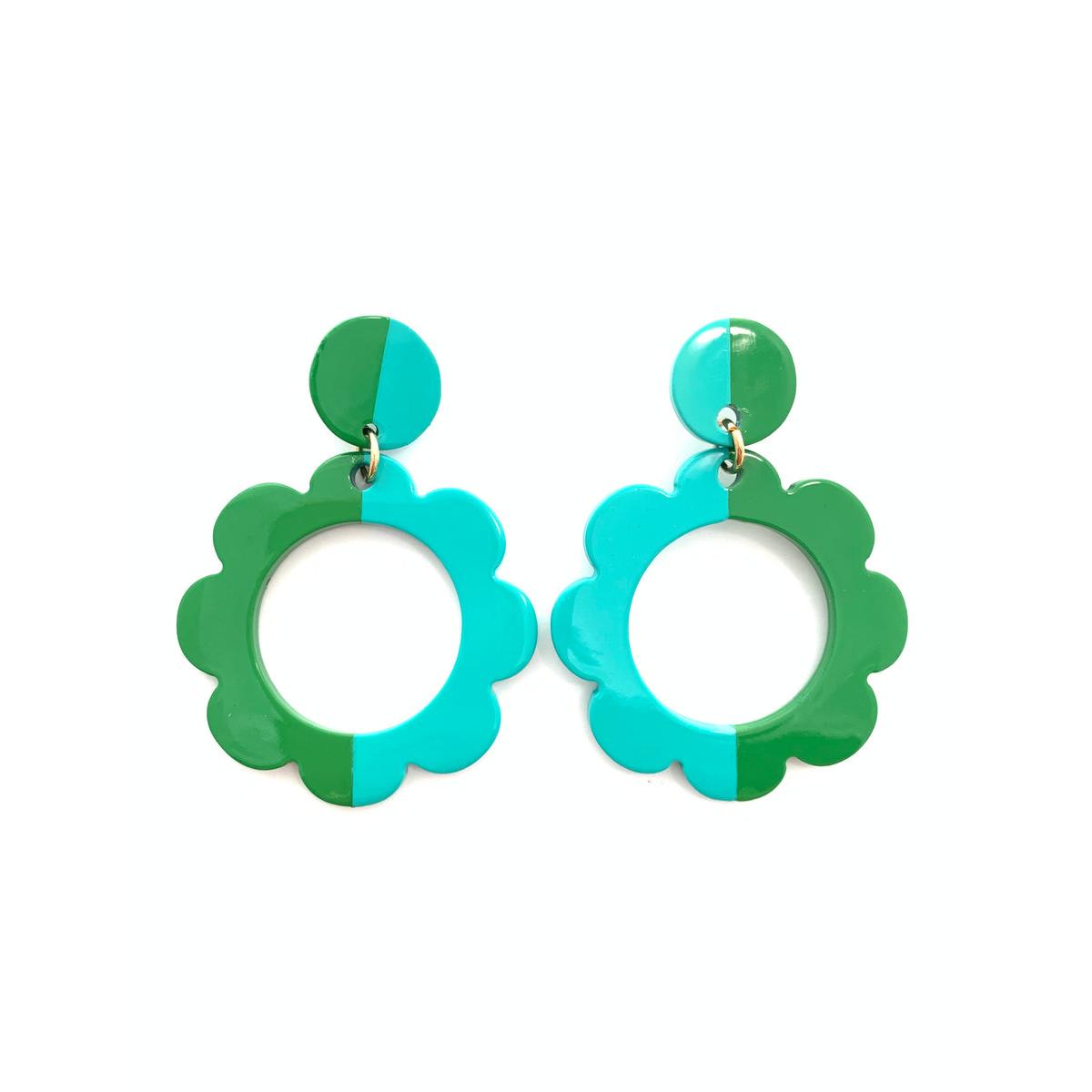Color Block Flower - Kelli Green & Aqua
