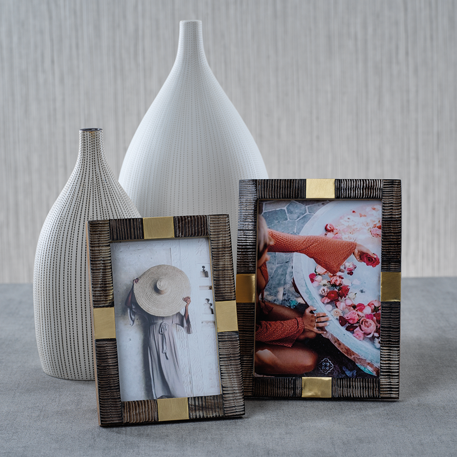 Lagos Horn and Brass Photo Frame - 4x6