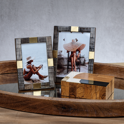 Lagos Horn and Brass Photo Frame - 4x6