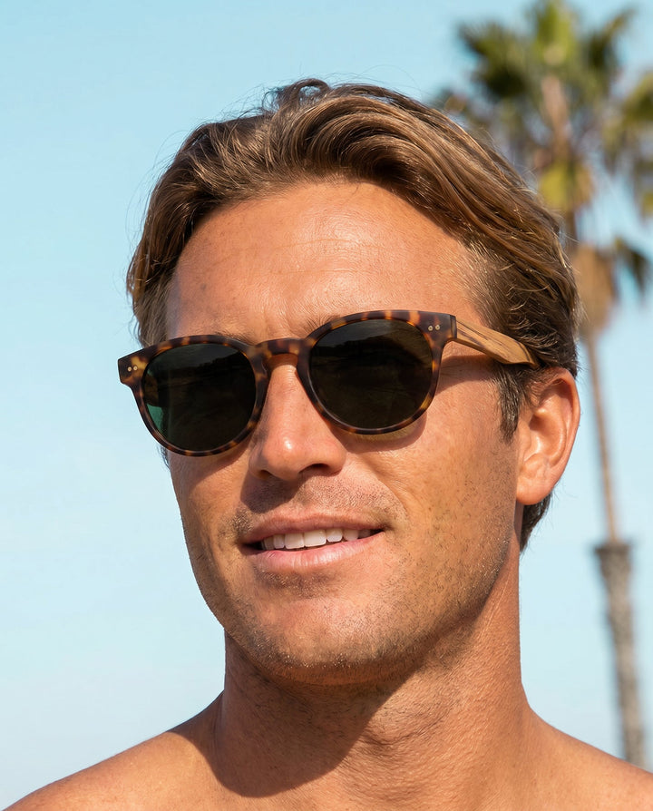 Indie Polarized Sunglasses - Matte Brown Tortoise / Zebra Wood