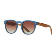 Indie Polarized Sunglasses - Matte Blue / Zebra Wood