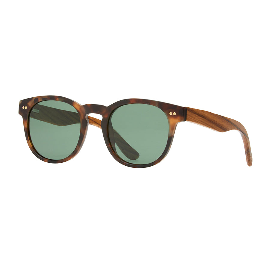 Indie Polarized Sunglasses - Matte Brown Tortoise / Zebra Wood