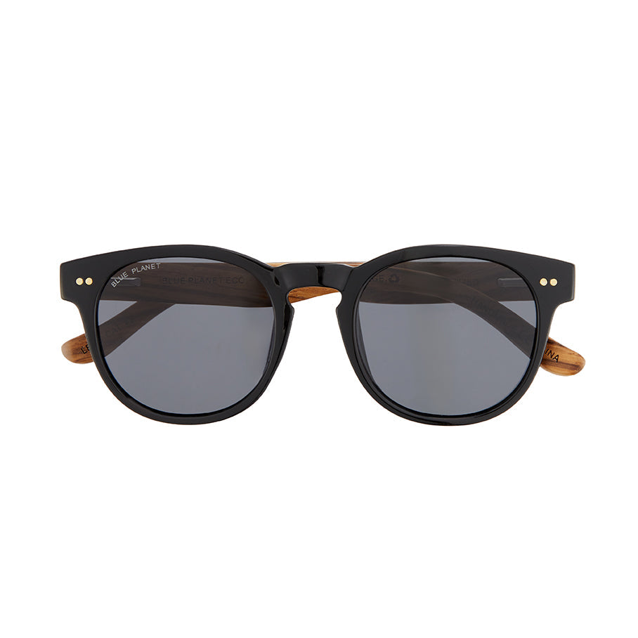 Indie Polarized Sunglasses - Onyx / Zebra Wood