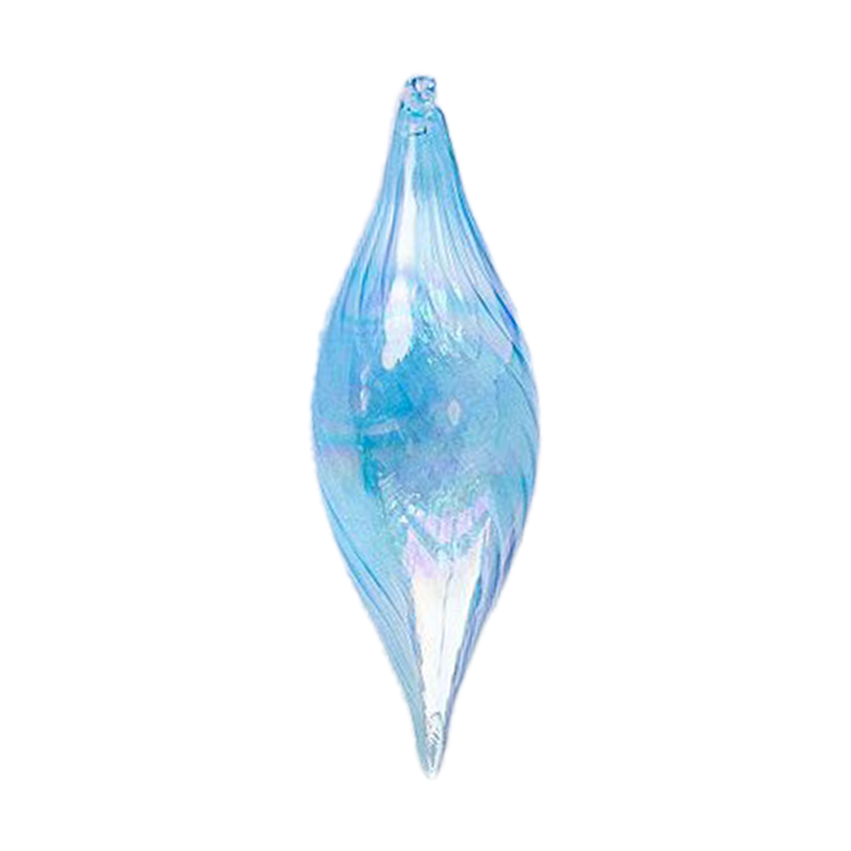 Iridescent Finial Ornament - Light Blue