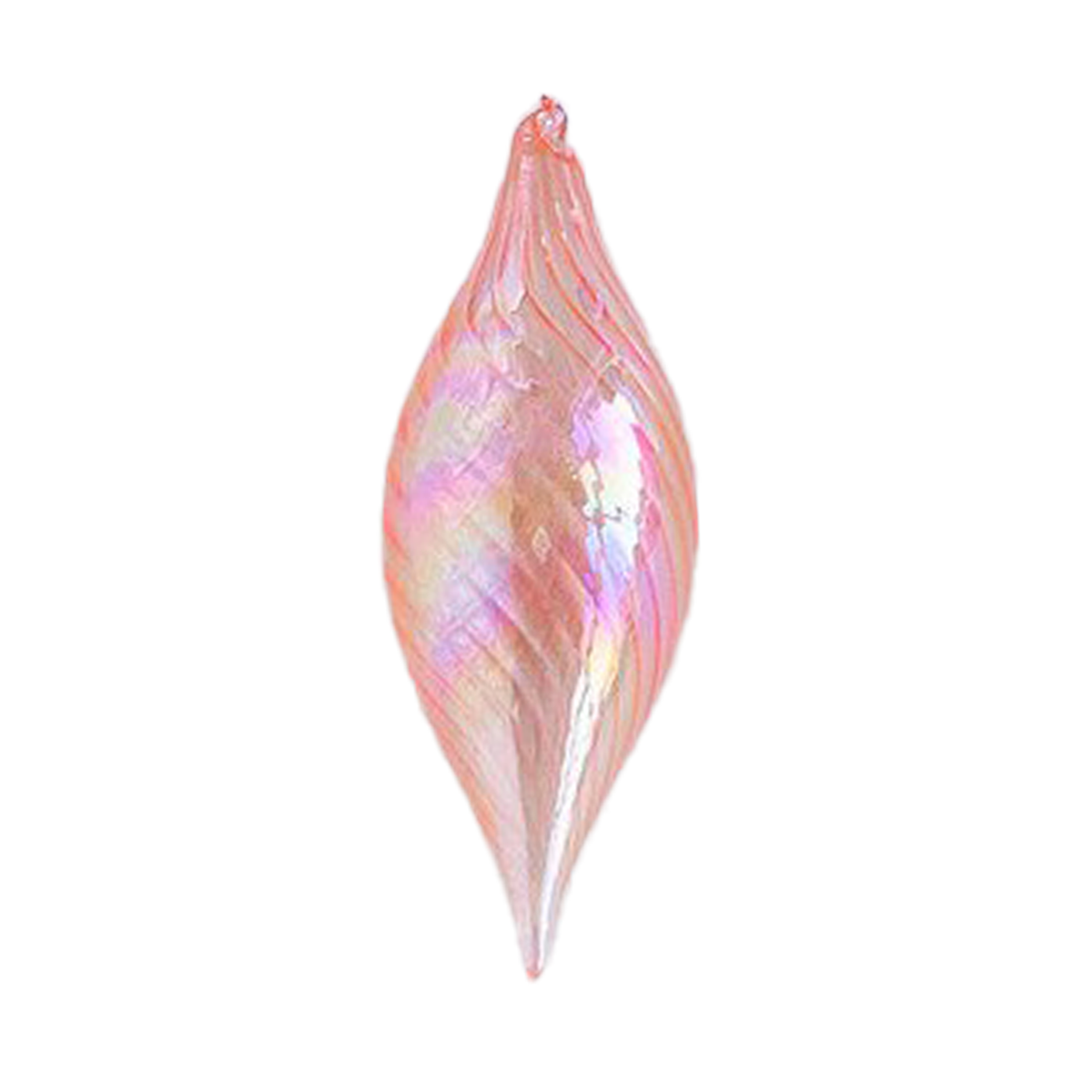 Iridescent Finial Ornament - Light Pink